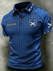 Men's UK Scotland Football Lover 2026 Printed Short-Sleeve Polo Shirt