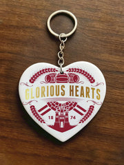 Maroon Hearts Football Lover Printed Keychain