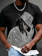 Men's Pop Music Character Print T-shirt