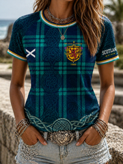 Women's UK Football Lover Scotland Printed round neck short sleeve T-shirt