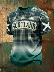 Men's Scottish Football Match Cheer Art Print Fan T-Shirt