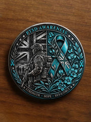 PTSD Awareness Veteran Printed Pins