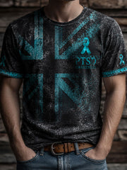 Men's PTSD Awareness Veteran Printed T-shirt