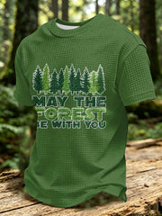 Men's May The Forest Be With You Printed Waffle T-Shirt