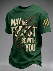Men's May The Forest Be With You Printed T-Shirt
