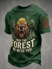 Men's May The Forest Be With You Printed Casual T-Shirt
