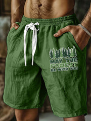 Men's May The Forest Be With You Printed Shorts
