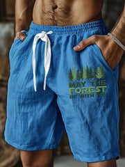 Men's May The Forest Be With You Printed Shorts