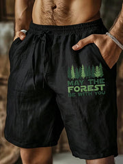 Men's May The Forest Be With You Printed Shorts