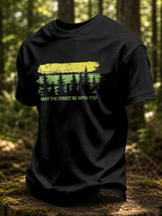 Men's May The Forest Be With You Printed Casual T-Shirt