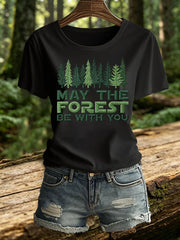 Women's May The Forest Be With You Print T-Shirt