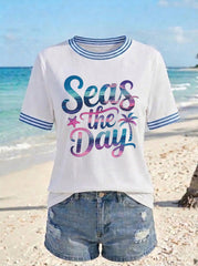 Women's Seas The Day Printed T-shirt