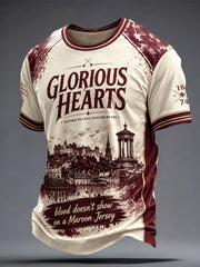 Men's Scotland Football Lover Hearts Maroon Art Printed T-shirt
