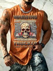 Men's Casual Old Fuckers Club Printed Tank Top