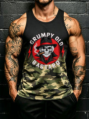 Men's 'grumpy old bastard' camo vests