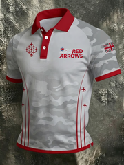 Men's British Red Arrows Print three buttons shoulder sleeve
