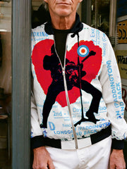 Men's UK Mods Music Lover Printed Monkey Jacket