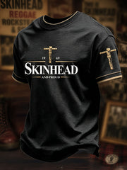 Men's Skinhead Oi! Printed Casual T-shirt