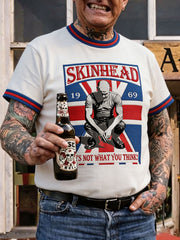 Men's UK Music Lover Skinhead Art Printed T-shirt