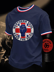 Men's Retro Northern Soul Keep The Faith Print Casual Tee