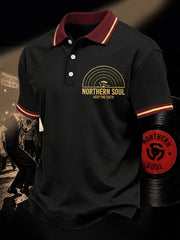 Men's Retro Northern Soul Keep The Faith Print Casual Polo