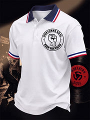 Men's Retro Northern Soul Keep The Faith Print Casual Polo