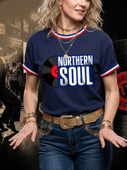 Women's Retro Northern Soul Print Casual Tee