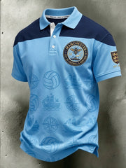 Men's Manchester Football Lover Blue City Printed Casual Tops