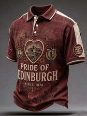 Men's Hearts Edinburgh Scotland Football Lover Printed Casual Tops