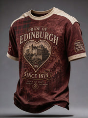 Men's Hearts Edinburgh Scotland Football Lover Printed T-shirt