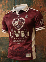 Men's Hearts Edinburgh Scotland Football Lover Printed Casual Tops