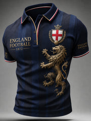 Retro England Football Fan Art Print Casual Jersey