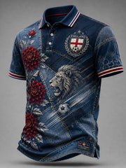 Retro England Football Fan Art Print Casual Jersey