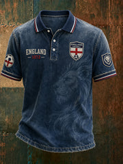 Retro England Football Fan Art Print Casual Jersey