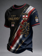 Retro England Football Fan Art Print Casual Jersey