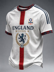Retro England Football Fan Art Print Casual Jersey
