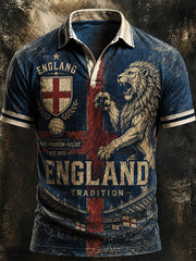 Retro England Football Fan Art Print Casual Jersey