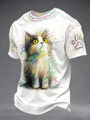 Graffiti Cat Fun Casual Unisex T-shirt