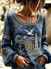 Women's Celtic Print Casual T-shirt