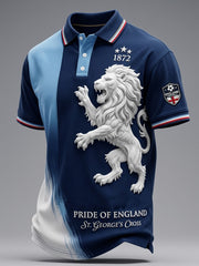 Men's Vintage England Football Lover 2026 Printed Polo Shirt