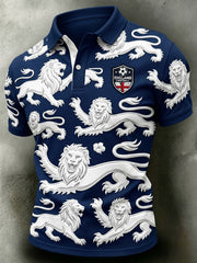 Men's Vintage England Football Lover 2026 Printed Polo Shirt