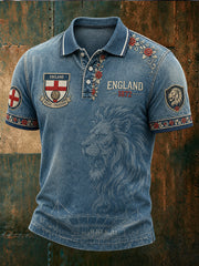 Retro England Football Fan Art Print Casual Jersey