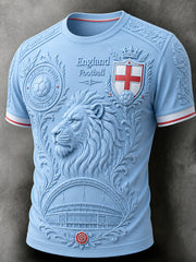 Retro England Football Fan Art Print Casual Jersey