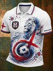 Retro England Football Fan Art Print Casual Jersey