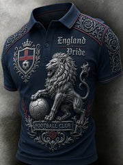 Retro England Football Fan Art Print Casual Jersey