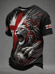 Retro England Football Fan Art Print Casual Jersey