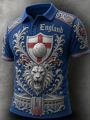 Retro England Football Fan Art Print Casual Jersey