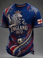 Retro England Football Fan Art Print Casual Jersey