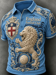 Retro England Football Fan Art Print Casual Jersey
