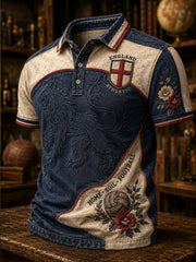 Retro England Football Fan Art Print Casual Jersey